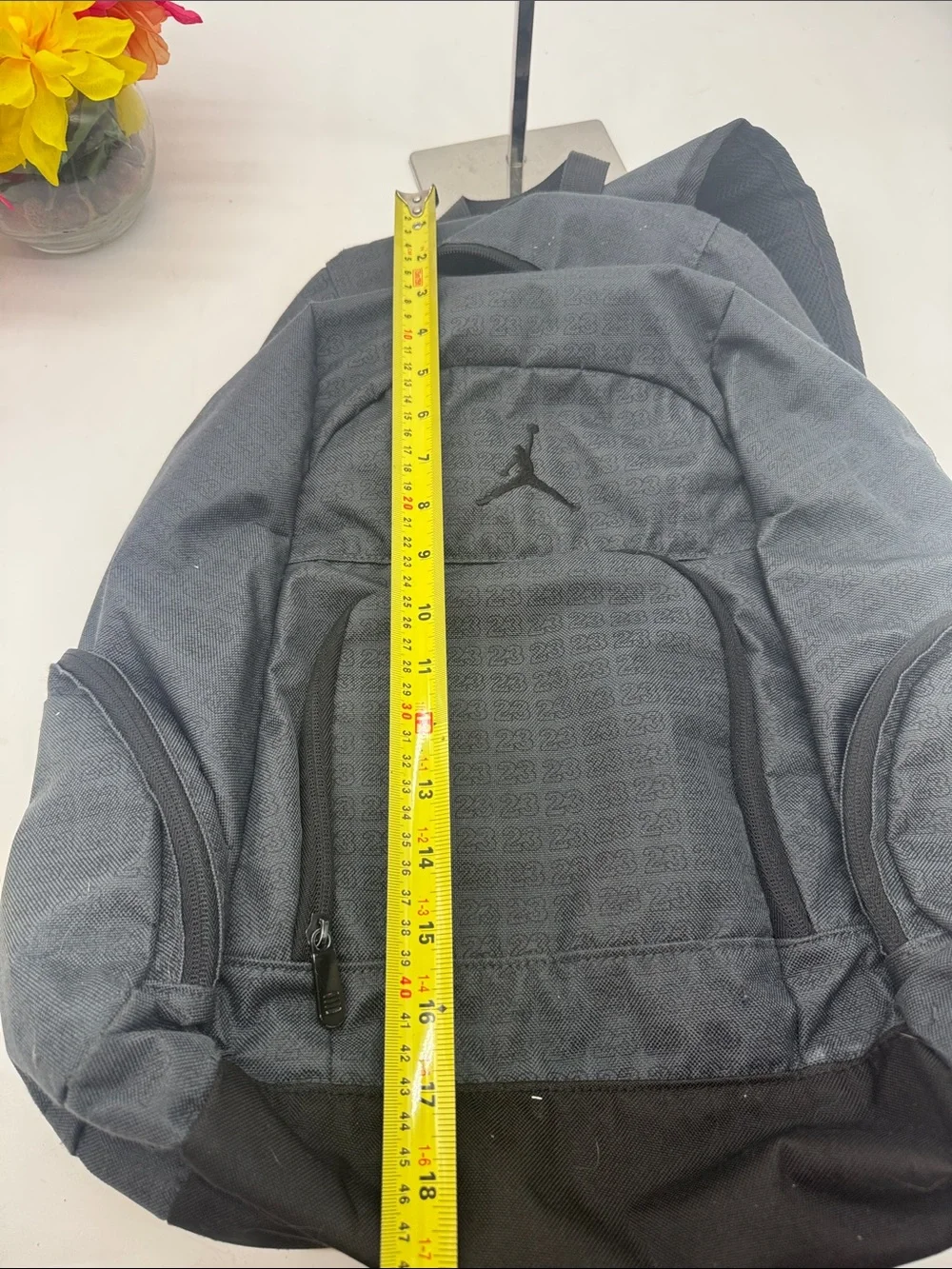 Jordan Gray and Black Men's Backpack - Jumpman Logo